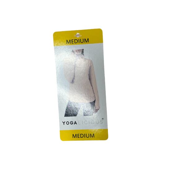 Yogalicious Ballerina Pink Long Sleeve Relaxed Fit Top Pockets & Thumbholes Sz M - Picture 7 of 9